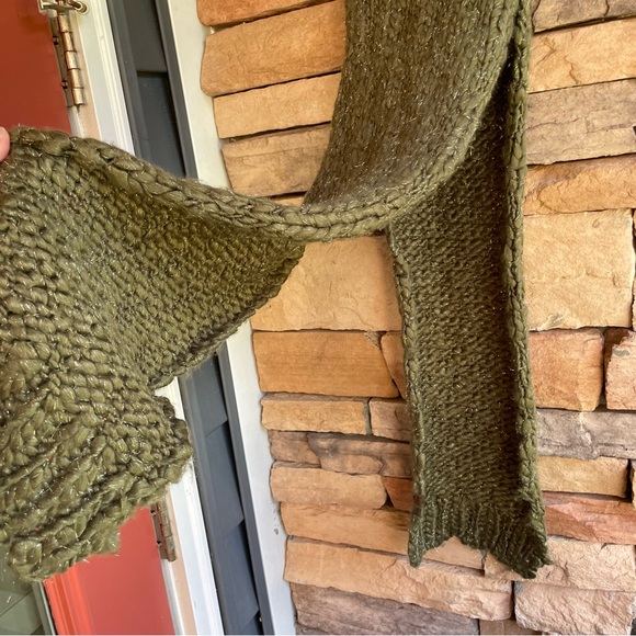Lucky Brand green chunky knit long wrap around scarf Women’s O/S NWT - Picture 6 of 10